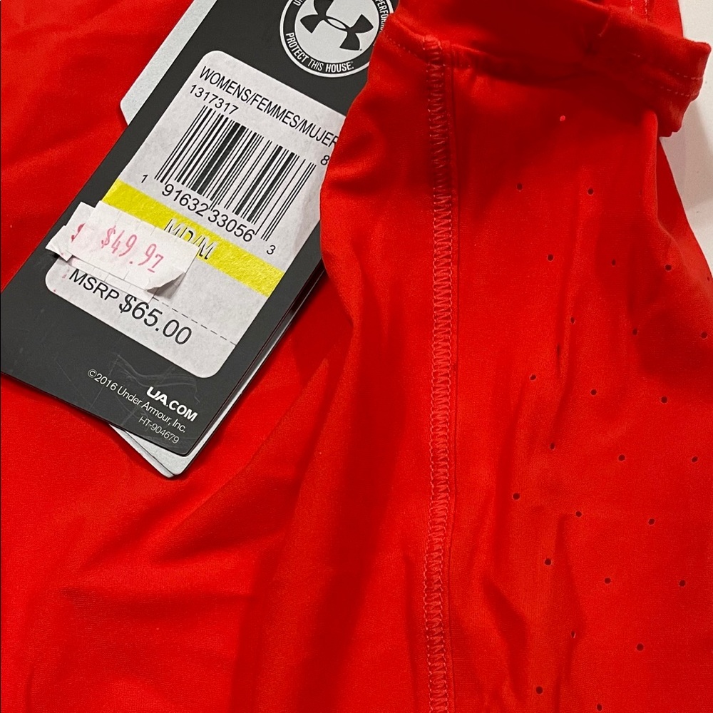 Under Armour • Fitted Training Shirt • Women’s Size M • Orange • NWT - Picture 4 of 6